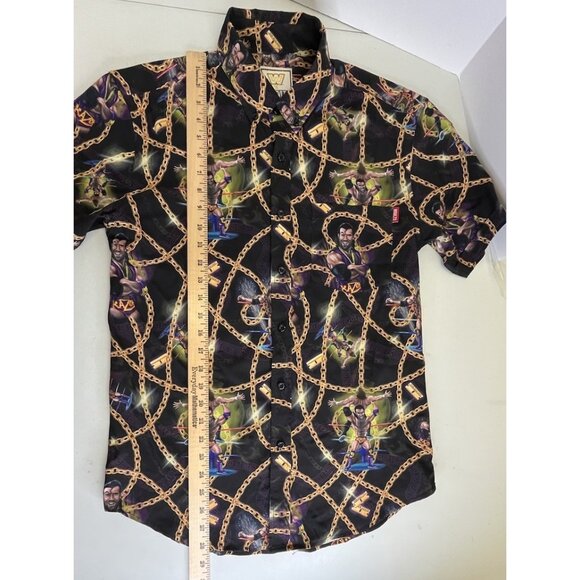 RSVLTS WWE Razor Ramone Short Sleeve Shirt Men's Small Black Button Up Wrestling - Picture 4 of 13